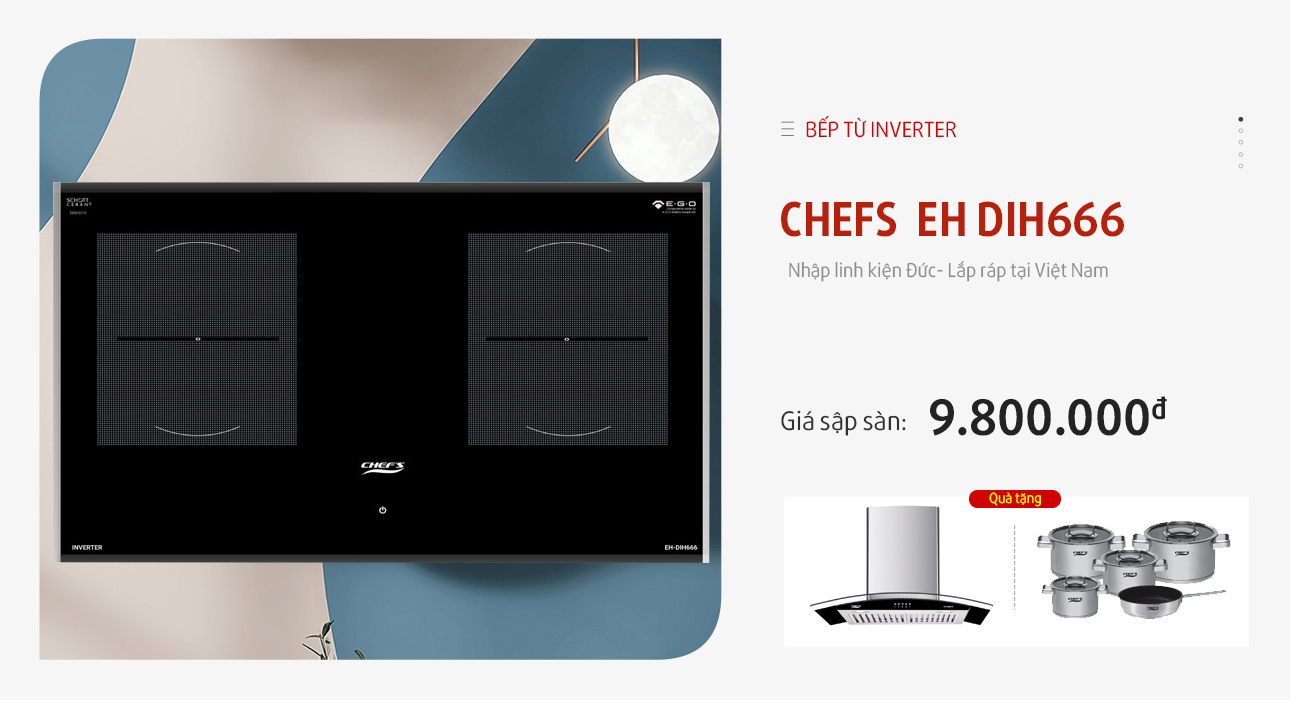 Giá rẻ sập sàn: bếp từ Chefs EH DIH666 giảm giá không tưởng