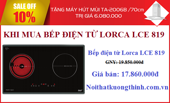 Giá rẻ bất ngờ khi mua bếp điện từ Lorca LCE 819 trong tháng 6